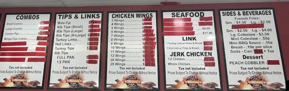 Wileys Chicken & Ribs menu 1